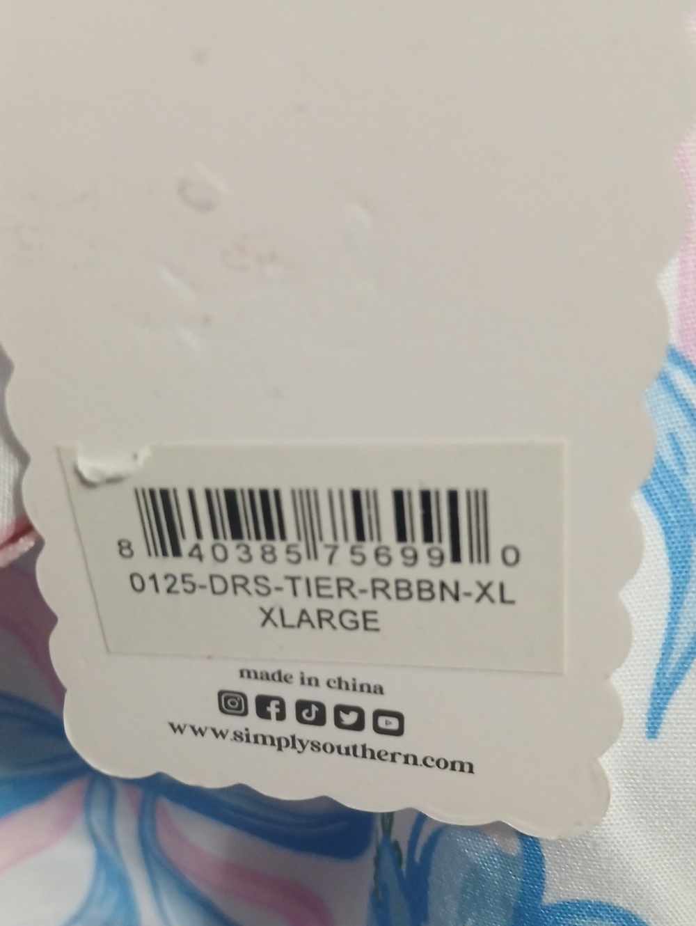 Simply Southern Pink and Blue Bow-Print Mini Dress - Picture 6 of 7